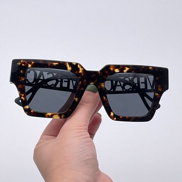 BRAND NEW VERSACE VE4431 514887 Havana/Dark Grey Women Sunglasses - Picture 7 of 11